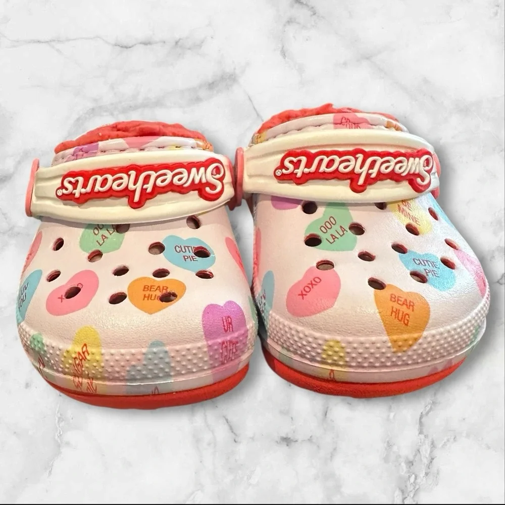 Sweethearts Crocs Childrens US Size 4 Fur‎ Lined Limited Edition New